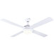 A white Canarm Foley ceiling fan with LED light.