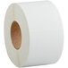 A roll of white paper with a brown circular edge.