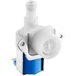 An Avantco white and blue plastic inlet valve for ice machines.
