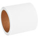 A roll of white paper with brown trim.