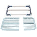 A MetroMax i open grid shelf with a white plastic grate in a white and grey metal frame.