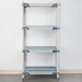 A white MetroMax metal shelf with removable grid mat.