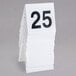 A stack of GET Number Table Tents with the number 25 on top.