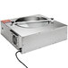 A silver rectangular ChocoVision chocolate tempering machine with a round lid.