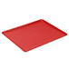 A red rectangular Cambro dietary tray.