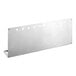 A stainless steel rectangular wall mount with 10 holes.