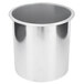 A silver stainless steel Galaxy Bain Marie pot with a lid.