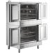 A Main Street Equipment double convection oven with two doors open.