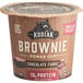 A brown and white Kodiak Cakes Chocolate Fudge Brownie Cup with a brown label.