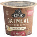 A Kodiak Cakes chocolate chip oatmeal power cup container.