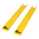 A pair of yellow GenieGrips forklift mats with black text.