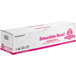 A white box with pink text containing Sambazon Organic Dragon Fruit Smoothie Bowls.