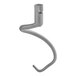 An Avantco dough hook attachment with a curved metal pipe and a metal hook.