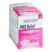 A pink and white box of Medi-First PMS Relief Caplets.