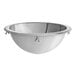 A silver stainless steel Regency drop-in sink bowl with a round rim.