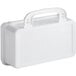 A white plastic box with a handle.
