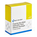 A yellow and white box for First Aid Only Blue Metal-Detectable Fabric Fingertip Bandages.