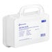 A white plastic First Aid Only BBP spill clean-up kit case.