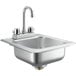 A Regency stainless steel drop-in sink with a faucet.