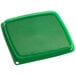 A green square Cambro polypropylene container lid.