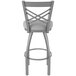 A Holland Bar Stool stainless steel outdoor restaurant bar stool with a crossback.