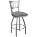 A grey Holland Bar Stool Slat Back Outdoor Counter Stool with a Breeze Sidewalk seat.