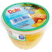 A plastic container of Dole mixed fruit with a label.