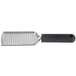 A Tablecraft stainless steel grater with a black handle.