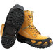 A pair of yellow Impacto Stride Ice Traction overshoes with black soles.