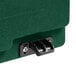 A green Cambro box with a black handle and a latch.
