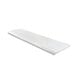 A white rectangular cutting board with a shadow on a white background.