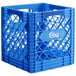 A blue plastic Choice Super Crate with white text.
