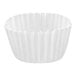 A white paper coffee filter with a pleated edge.