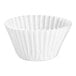 A close up of a white paper coffee filter.