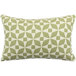 An Astella marquee fern and pesto throw pillow with a green and white geometric pattern.