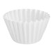 A white paper coffee filter on a white background.