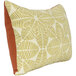 An Astella Outdura throw pillow with a yellow and orange leaf pattern on it.