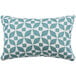 An Astella turquoise and petrol blue throw pillow with a geometric pattern on it.