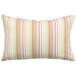 An Astella white rectangular throw pillow with red and green stripes.