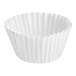 A white paper coffee filter on a white background.