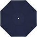 A close-up of a navy blue California Umbrella with a white center.