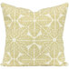 An Astella white and yellow pillow with a leaf pattern.