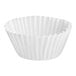 A white paper coffee filter with a white background.