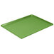 A lime green Cambro dietary tray with a white background.