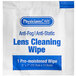 A box of PhysiciansCare lens cleaning wipes with a wipe sticking out.