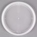 A white plastic lid with a clear circle.