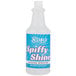 A bottle of Noble Chemical Spiffy Shine Ready-to-Use Metal Polish with a label.