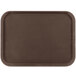 A brown Carlisle non skid rectangular serving tray.