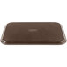A brown rectangular Carlisle non-skid fiberglass serving tray.