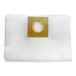 A white bag with a gold square and circle in the middle.